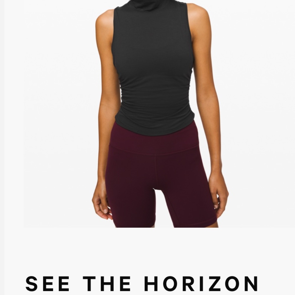 NWT Lululemon black sleeveless turtle neck